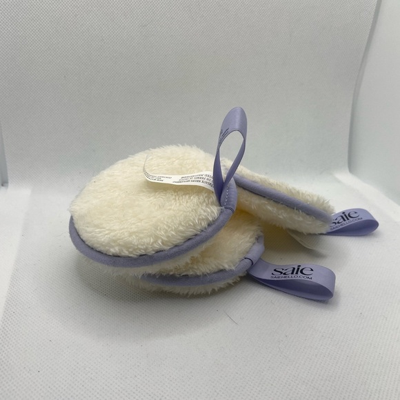 🍀3/$15 Unused Saie Set of 3 Cream and Lavender Makeup Application/Remover Pads - Picture 3 of 3